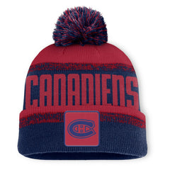 Montreal Canadiens Fanatics Fundamentals Thrive Cuffed Knit Hat with Pom Navy/Red