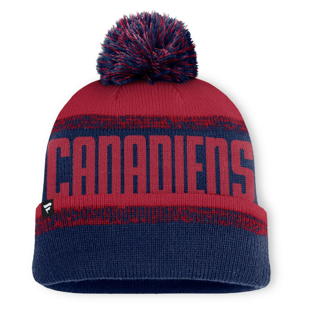 Montreal Canadiens Fanatics Fundamentals Thrive Cuffed Knit Hat with Pom Navy/Red