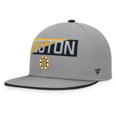 Boston Bruins Fanatics Fundamentals Duo Split Logo Snapback Hat Gray