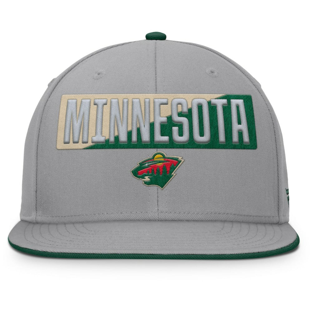 Minnesota Wild Fanatics Fundamentals Duo Split Logo Snapback Hat Gray