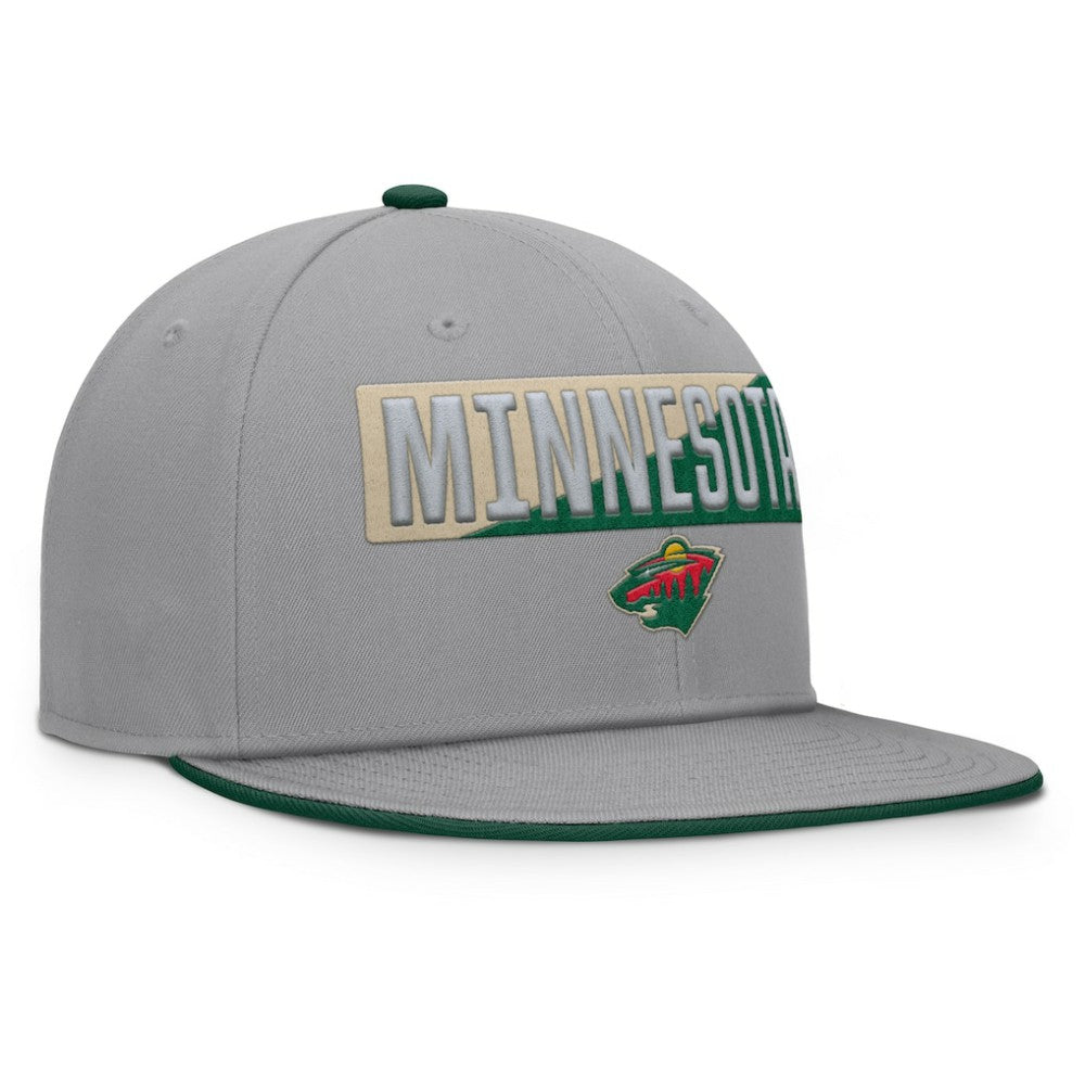 Minnesota Wild Fanatics Fundamentals Duo Split Logo Snapback Hat Gray
