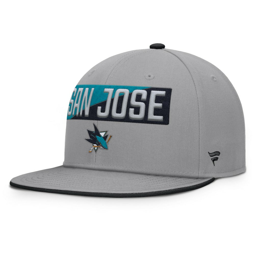 San Jose Sharks Fanatics Fundamentals Duo Split Logo Snapback Hat Gray