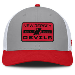 New Jersey Devils Fanatics Fundamental Adapt Trucker Adjustable Hat Gray/Red