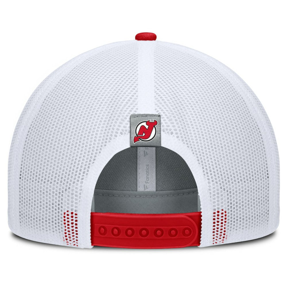 New Jersey Devils Fanatics Fundamental Adapt Trucker Adjustable Hat Gray/Red