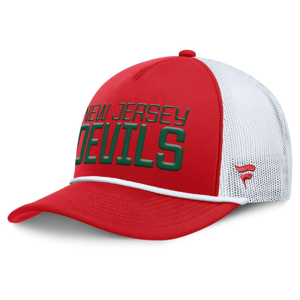 New Jersey Devils Fanatics Heritage Dutch A-Frame Trucker Adjustable Hat Red/White