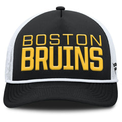 Boston Bruins Fanatics Heritage Dutch A-Frame Trucker Adjustable Hat Black/White