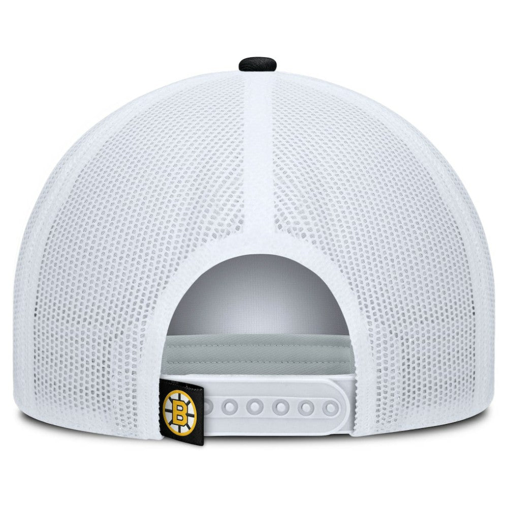 Boston Bruins Fanatics Heritage Dutch A-Frame Trucker Adjustable Hat Black/White