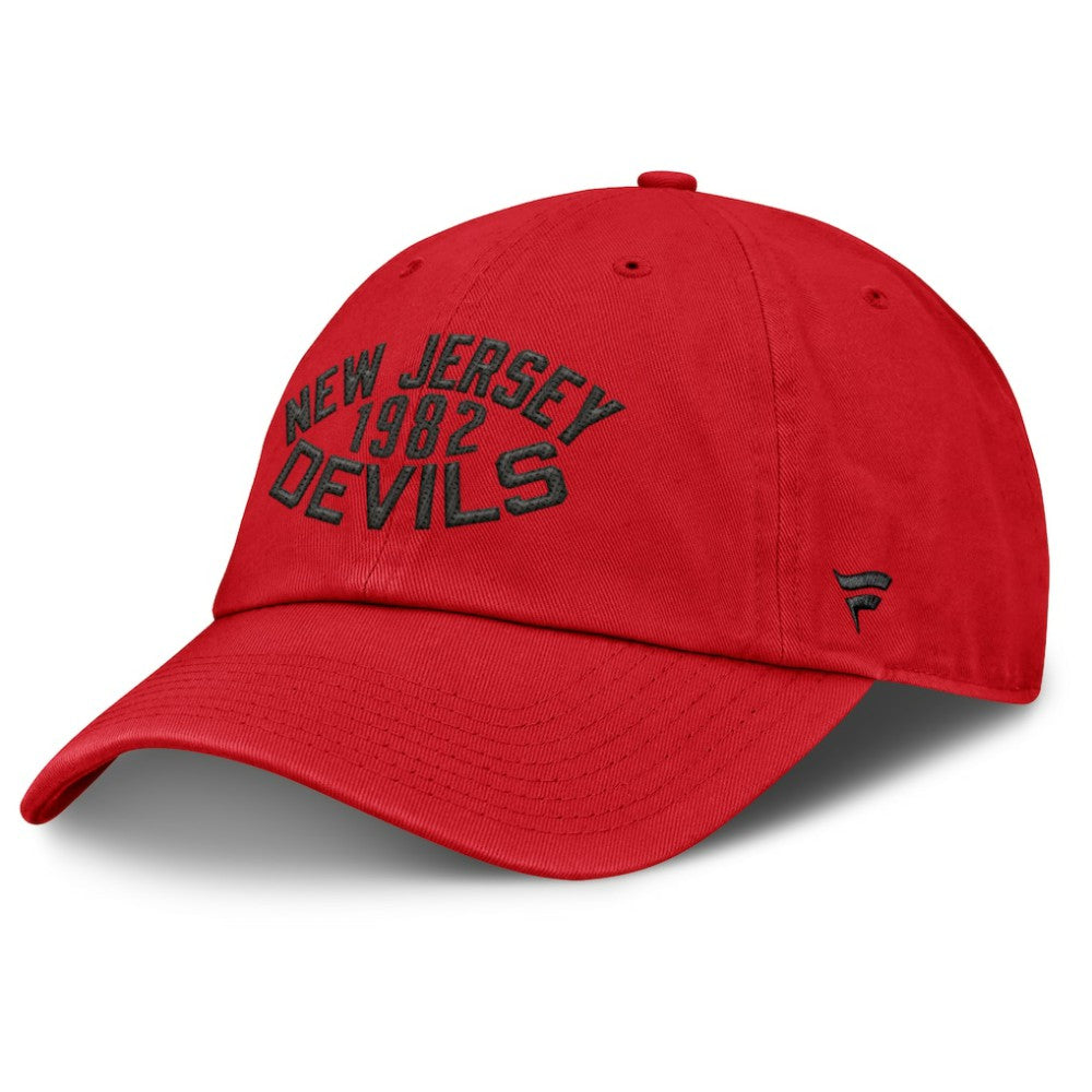 New Jersey Devils Fanatics Fundamentals Archer Adjustable Hat Red