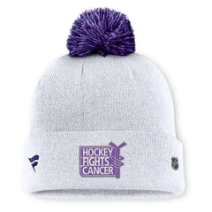 New York Rangers Fanatics Authentic Pro Hockey Fights Cancer Cuffed Knit Hat with Pom White