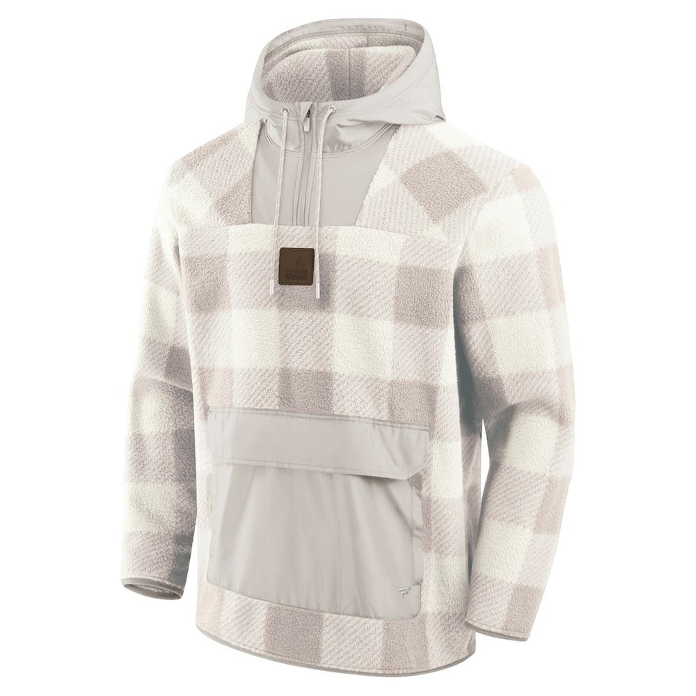 Cleveland Browns Elements Plaid Polar Fleece Quarter-Zip Hoodie - Gray online