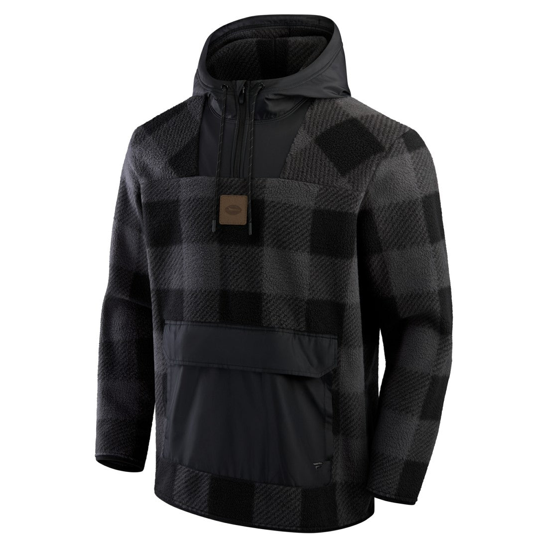 New York Jets Elements Plaid Polar Fleece Quarter-Zip Hoodie - Black online