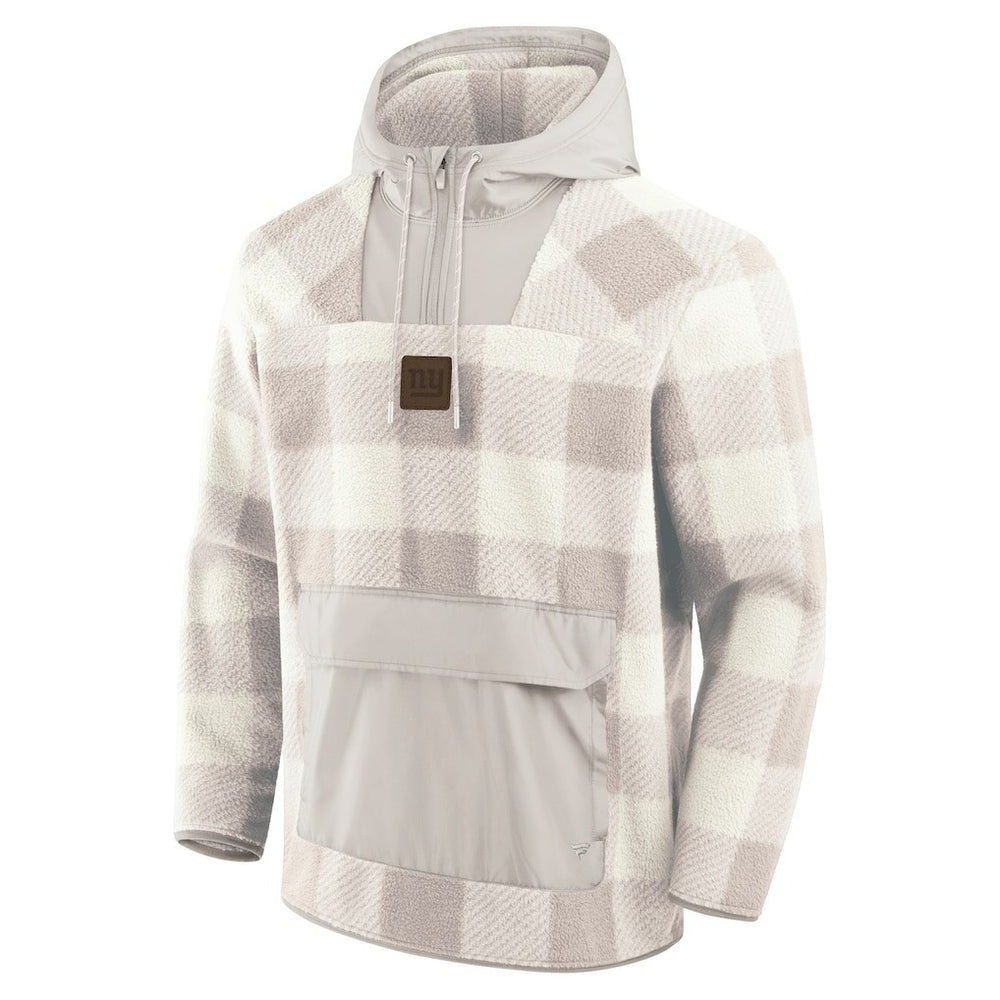 New York Giants Elements Plaid Polar Fleece Quarter-Zip Hoodie - Gray cheap