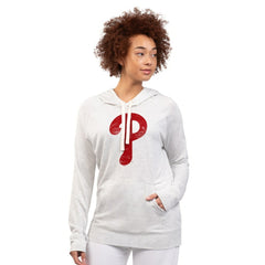 Philadelphia Phillies G-III 4Her by Carl Banks Women's Pregame Pullover Hoodie - Oatmeal