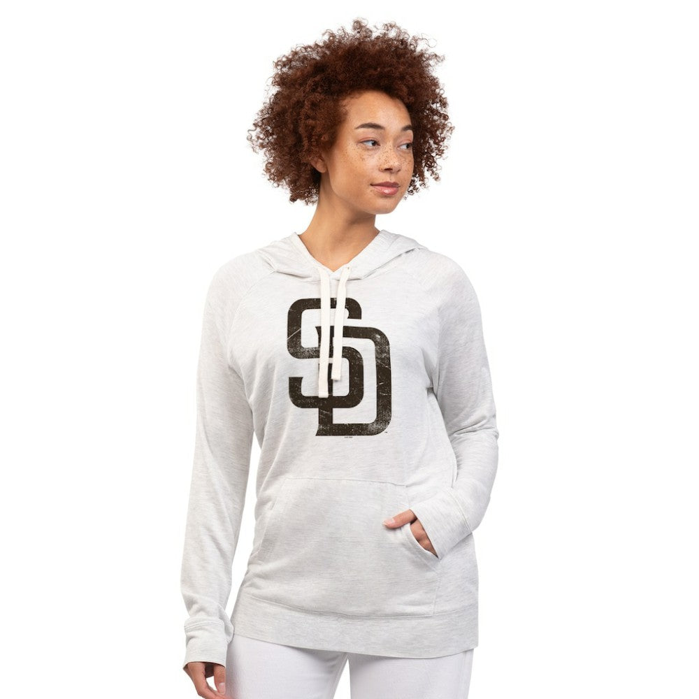 San Diego Padres G-III 4Her by Carl Banks Women's Pregame Pullover Hoodie - Oatmeal