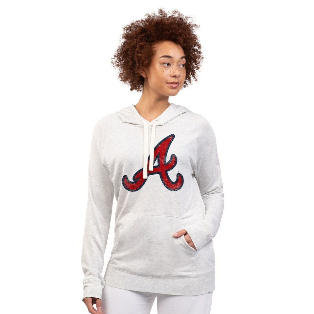 Atlanta Braves G-III 4Her by Carl Banks Women's Pregame Pullover Hoodie - Oatmeal