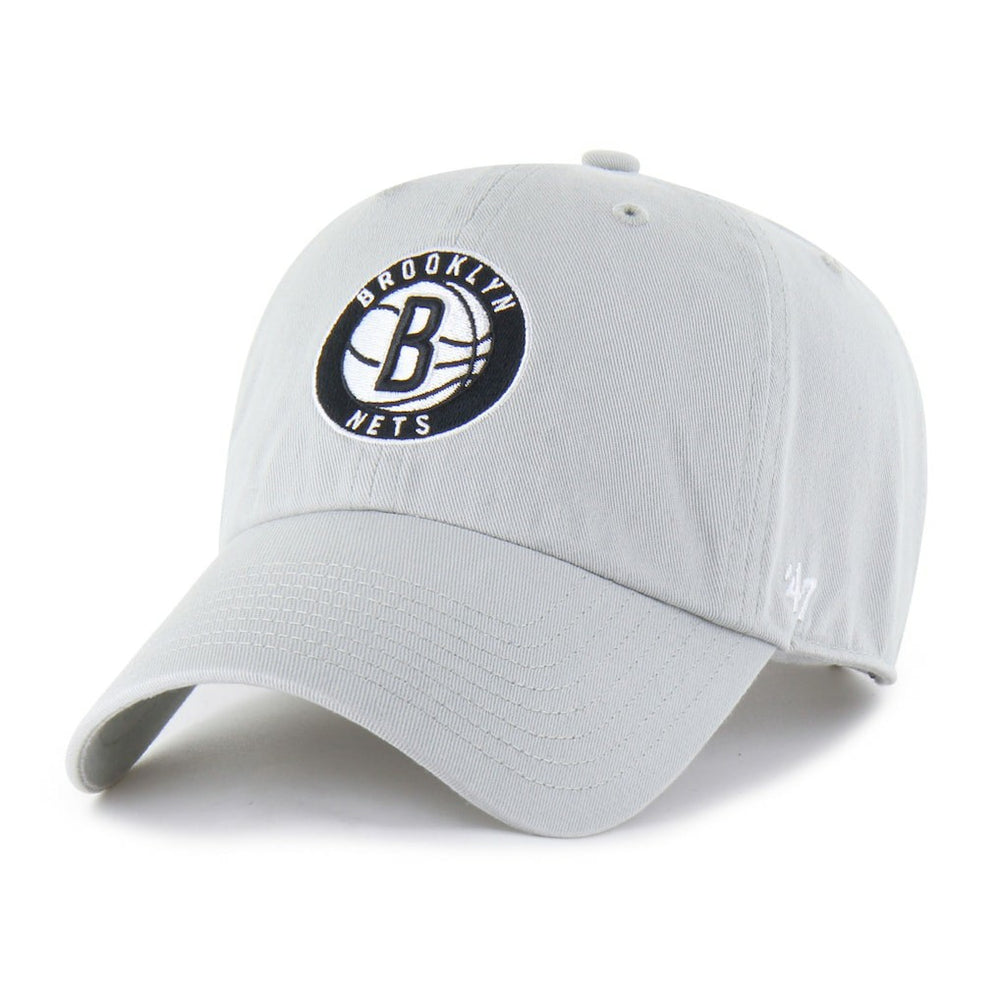Brooklyn Nets '47 Core Logo Clean Up Adjustable Hat - Gray | 47 brand for sale