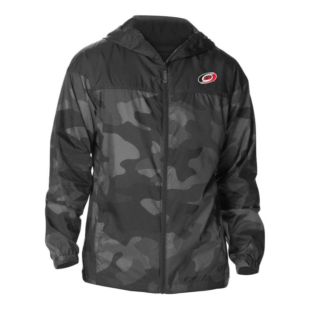 Carolina Hurricanes Columbia Camo Flash Challenger Omni-Shade Full-Zip Hoodie Windbreaker Black