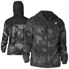 Dallas Stars Columbia Camo Flash Challenger Omni-Shade Full-Zip Hoodie Windbreaker Black