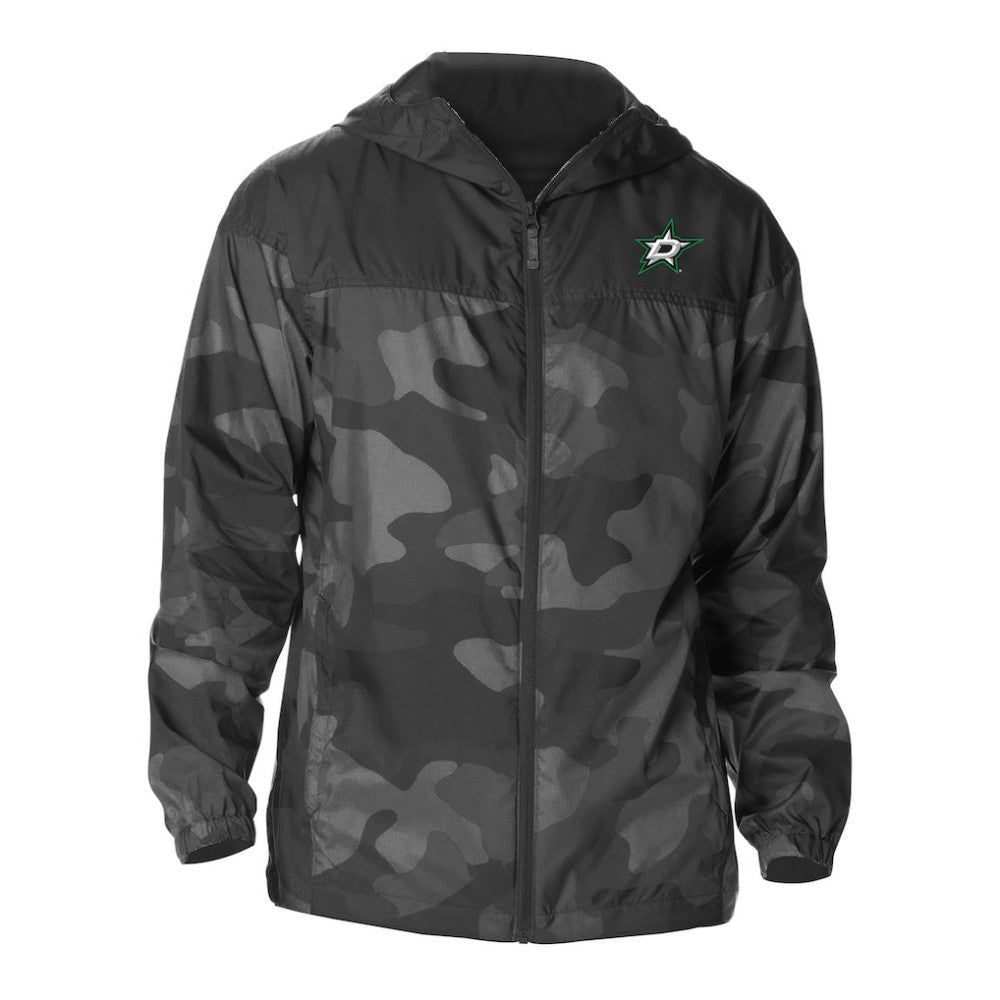 Dallas Stars Columbia Camo Flash Challenger Omni-Shade Full-Zip Hoodie Windbreaker Black