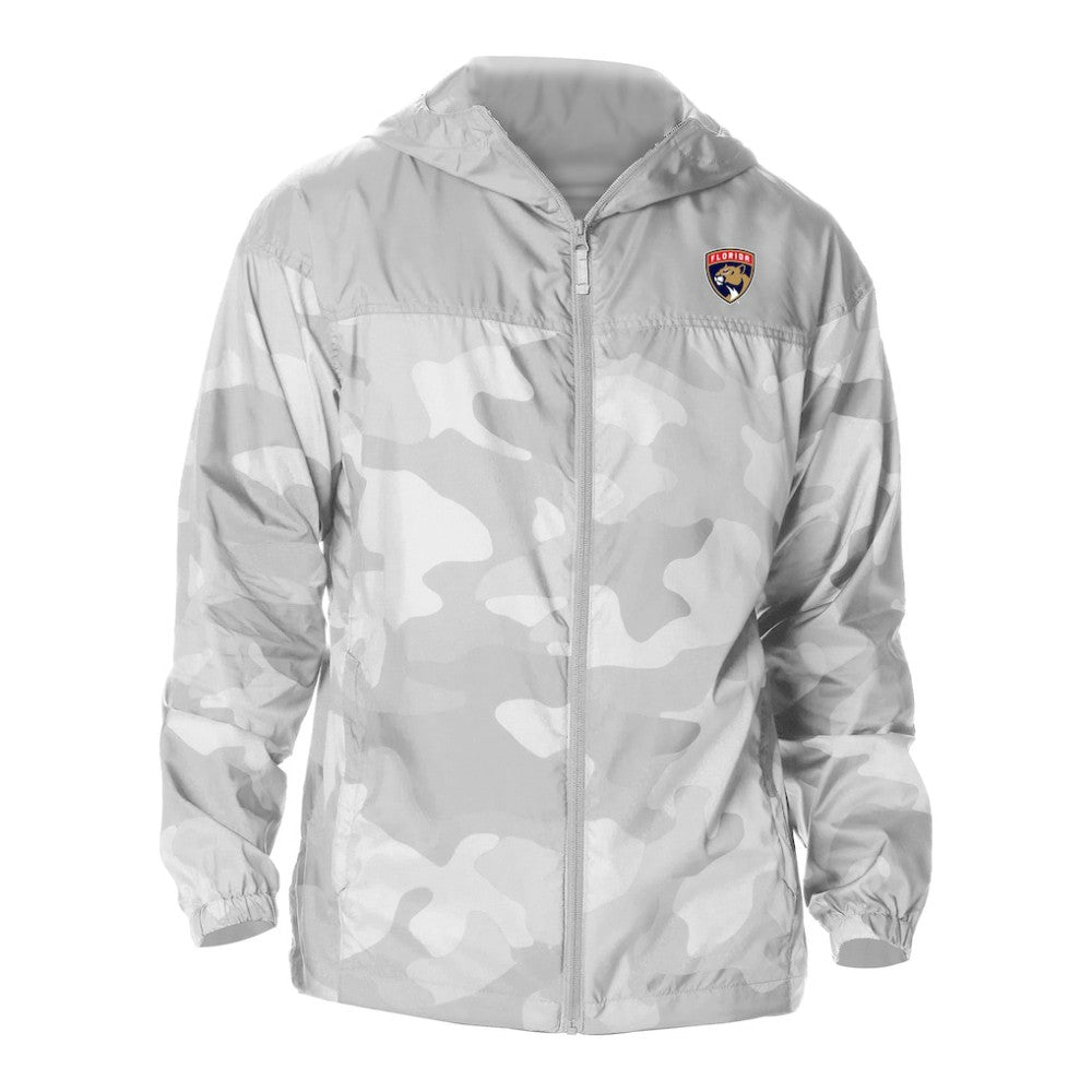 Florida Panthers Columbia Camo Flash Challenger Omni-Shade Full-Zip Hoodie Windbreaker White