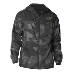 Minnesota Wild Columbia Camo Flash Challenger Omni-Shade Full-Zip Hoodie Windbreaker Black