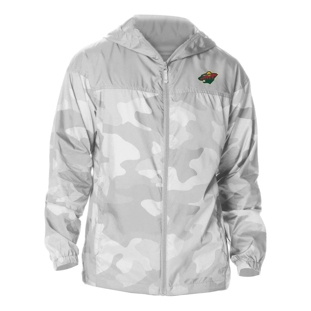 Minnesota Wild Columbia Camo Flash Challenger Omni-Shade Full-Zip Hoodie Windbreaker Gray
