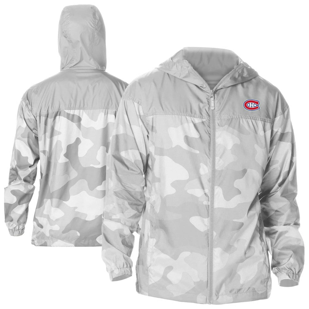 Montreal Canadiens Columbia Camo Flash Challenger Omni-Shade Full-Zip Hoodie Windbreaker Gray