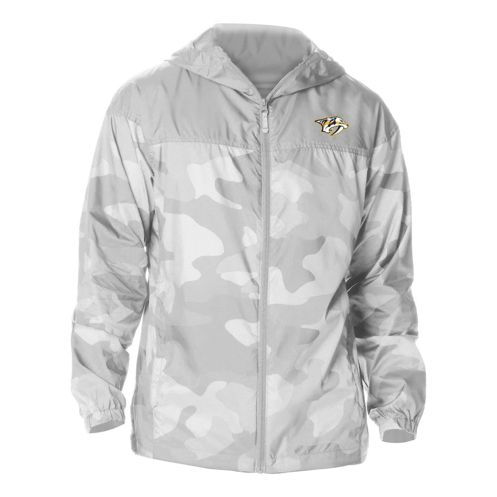 Nashville Predators Columbia Camo Flash Challenger Omni-Shade Full-Zip Hoodie Windbreaker Gray