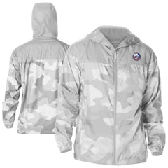 New York Islanders Columbia Camo Flash Challenger Omni-Shade Full-Zip Hoodie Windbreaker Gray