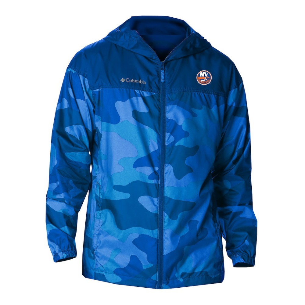 New York Islanders Columbia Camo Flash Challenger Omni-Shade Full-Zip Hoodie Windbreaker Royal