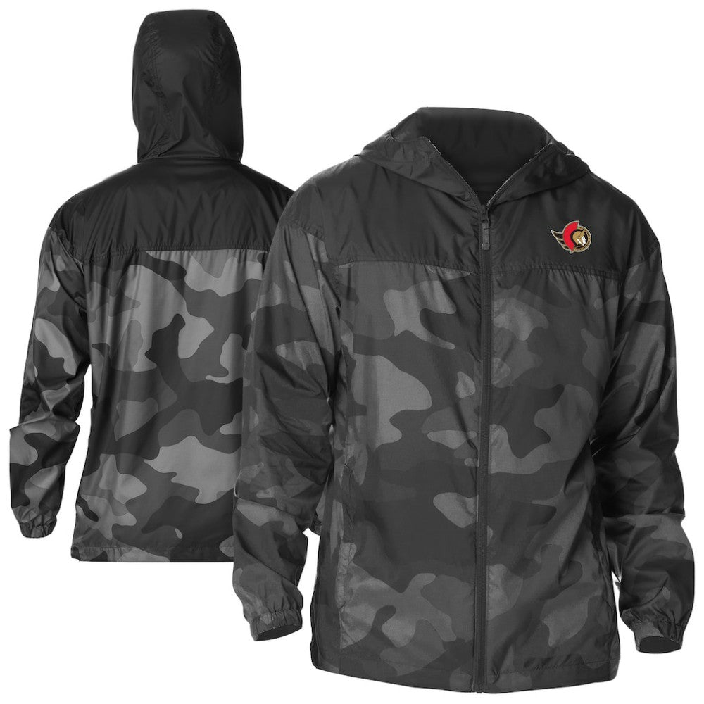 Ottawa Senators Columbia Camo Flash Challenger Omni-Shade Full-Zip Hoodie Windbreaker Black