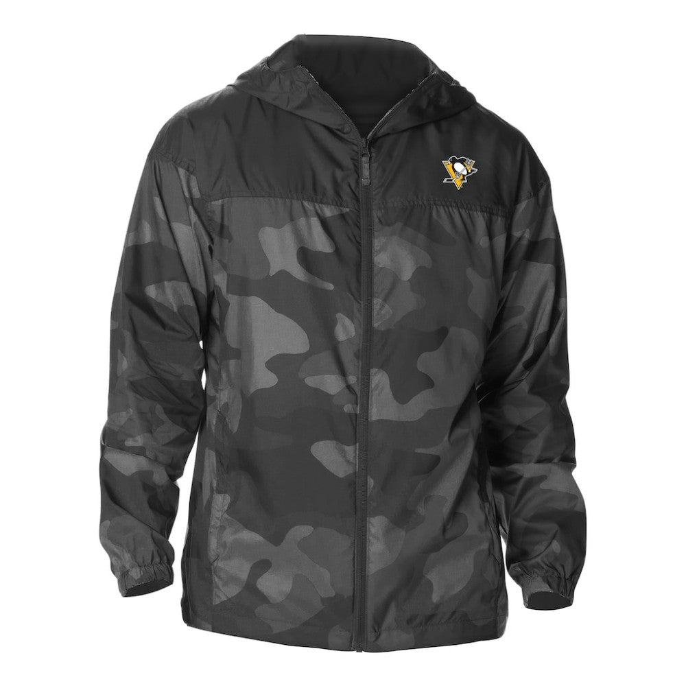Pittsburgh Penguins Columbia Camo Flash Challenger Omni-Shade Full-Zip Hoodie Windbreaker Black
