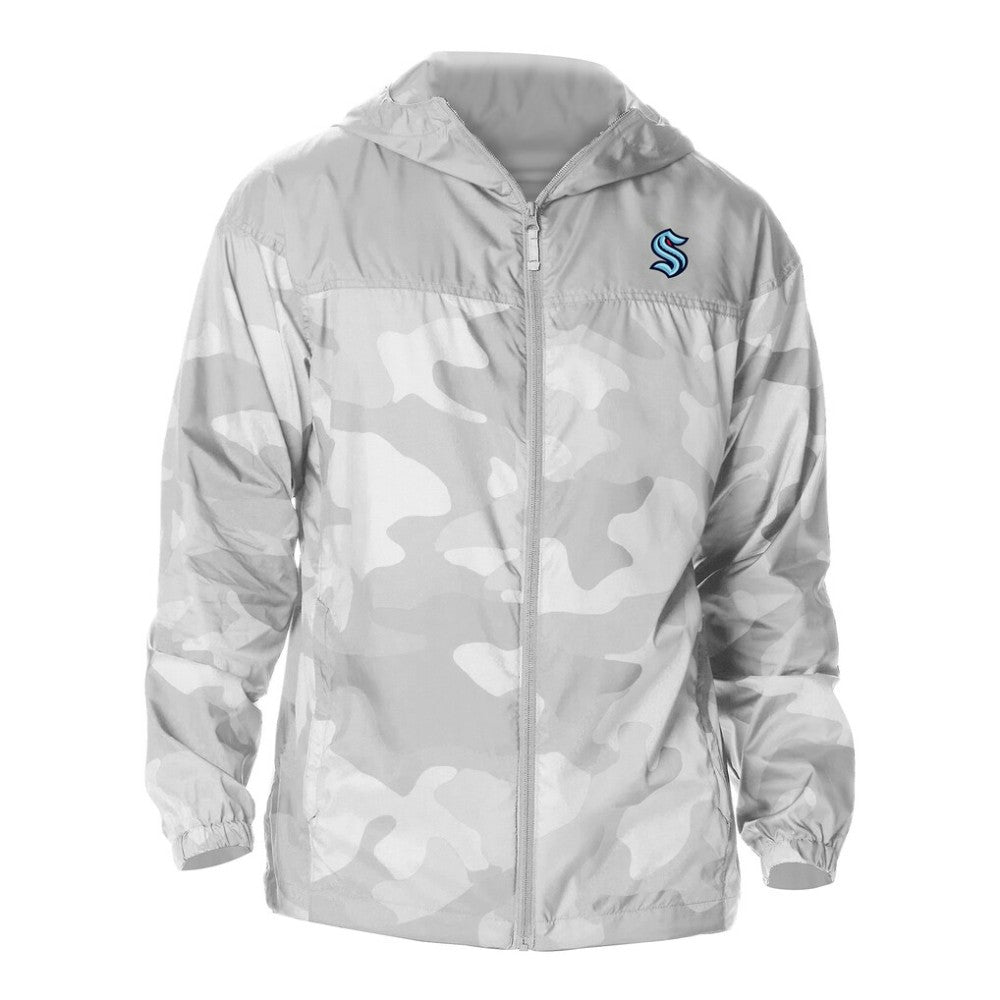 Seattle Kraken Columbia Camo Flash Challenger Omni-Shade Full-Zip Hoodie Windbreaker Gray