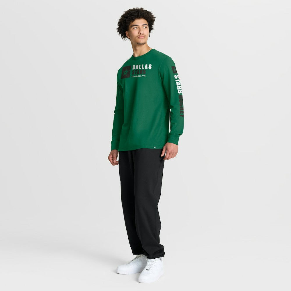 Dallas Stars Fanatics Goal Crease Legacy Long Sleeve T-Shirt Kelly Green