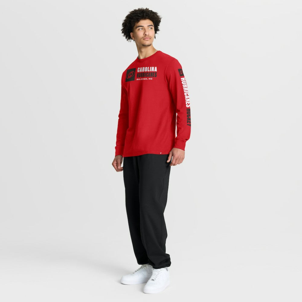 Carolina Hurricanes Fanatics Goal Crease Legacy Long Sleeve T-Shirt Red
