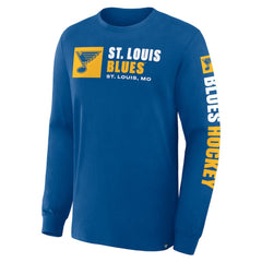 St. Louis Blues Fanatics Goal Crease Legacy Long Sleeve T-Shirt Blue