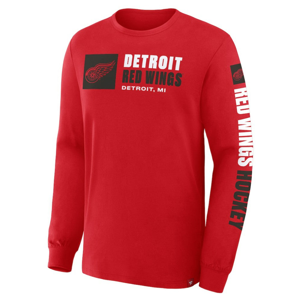 Detroit Red Wings Fanatics Goal Crease Legacy Long Sleeve T-Shirt Red
