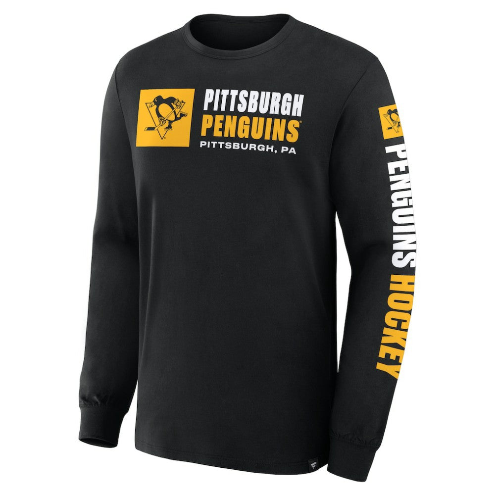 Pittsburgh Penguins Fanatics Goal Crease Legacy Long Sleeve T-Shirt Black