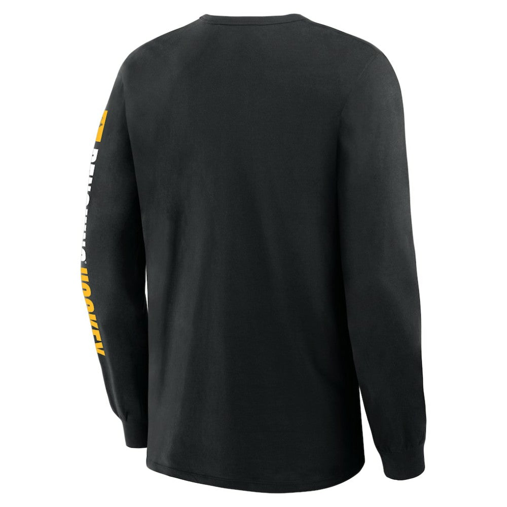 Pittsburgh Penguins Fanatics Goal Crease Legacy Long Sleeve T-Shirt Black