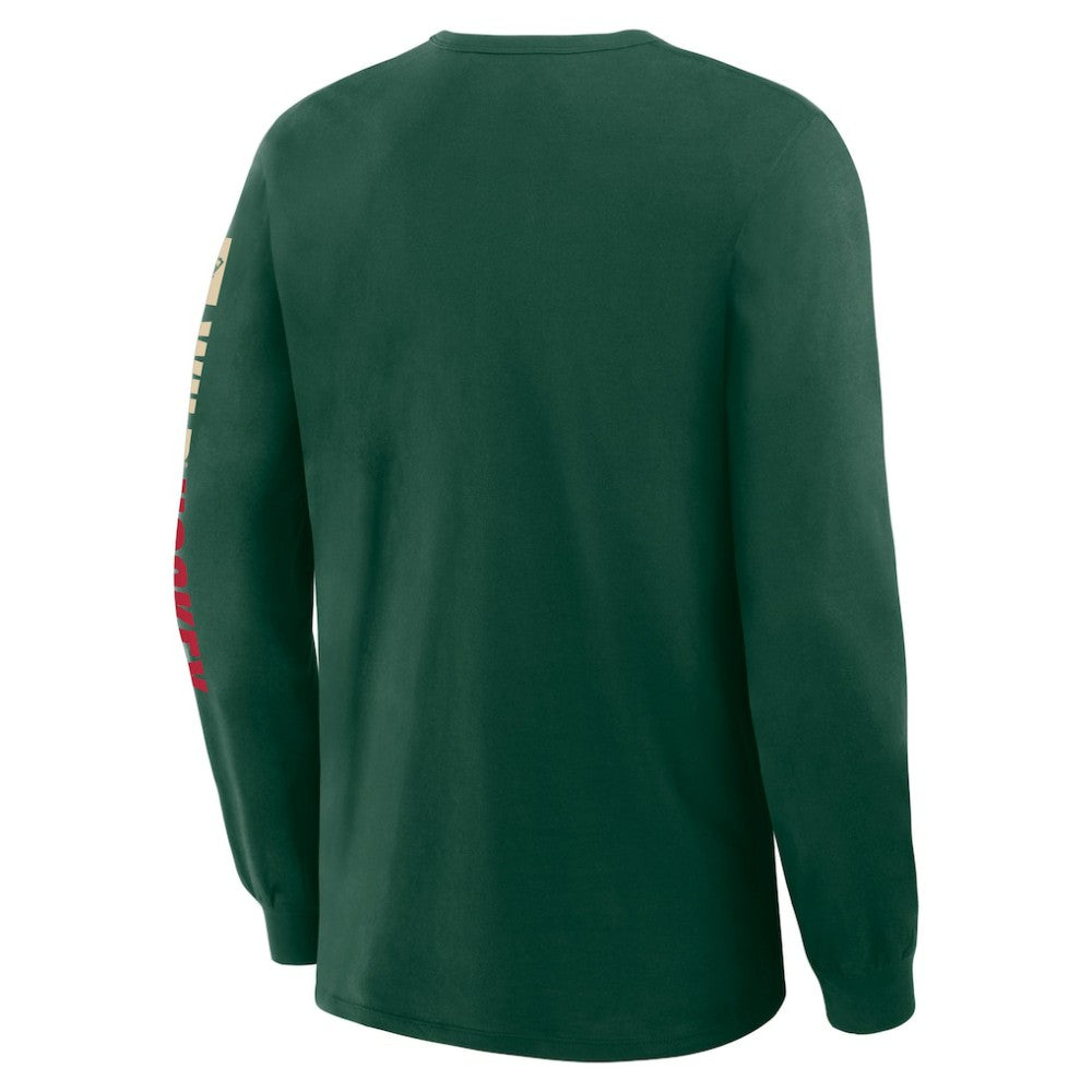 Minnesota Wild Fanatics Goal Crease Legacy Long Sleeve T-Shirt Green