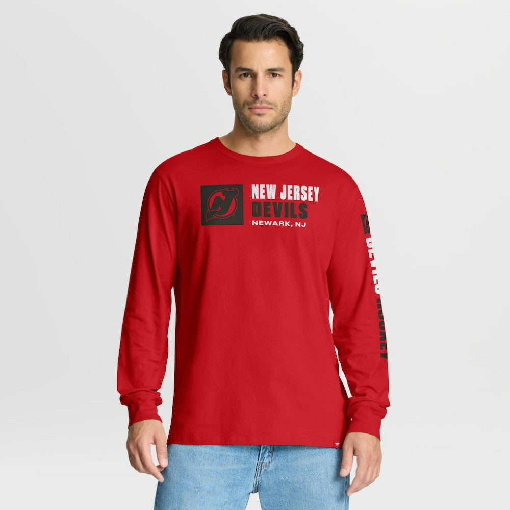 New Jersey Devils Fanatics Goal Crease Legacy Long Sleeve T-Shirt Red