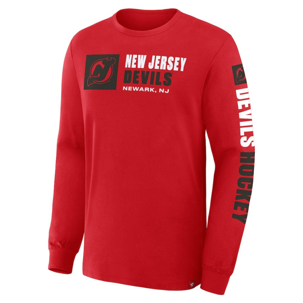 New Jersey Devils Fanatics Goal Crease Legacy Long Sleeve T-Shirt Red