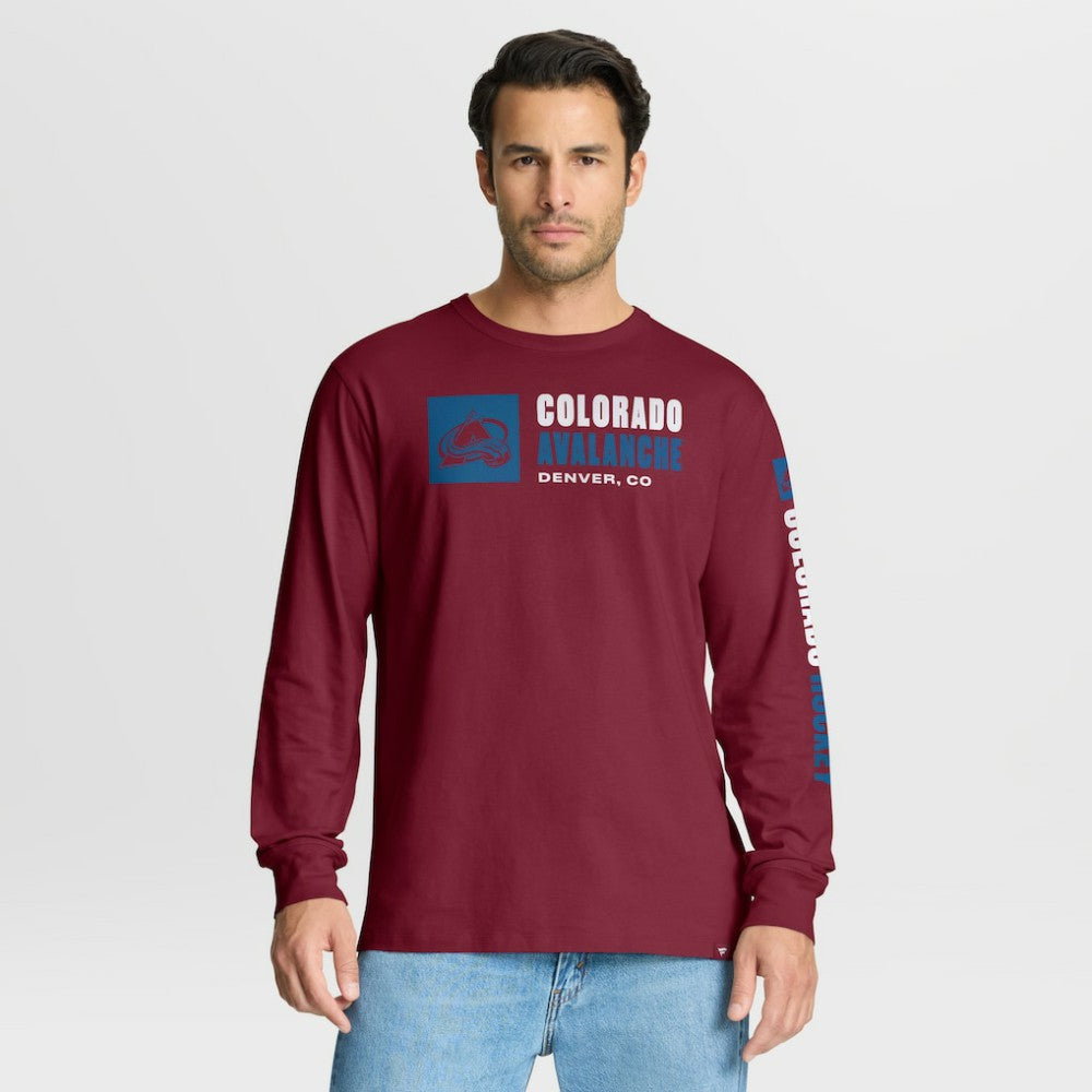 Colorado Avalanche Fanatics Goal Crease Legacy Long Sleeve T-Shirt Burgundy