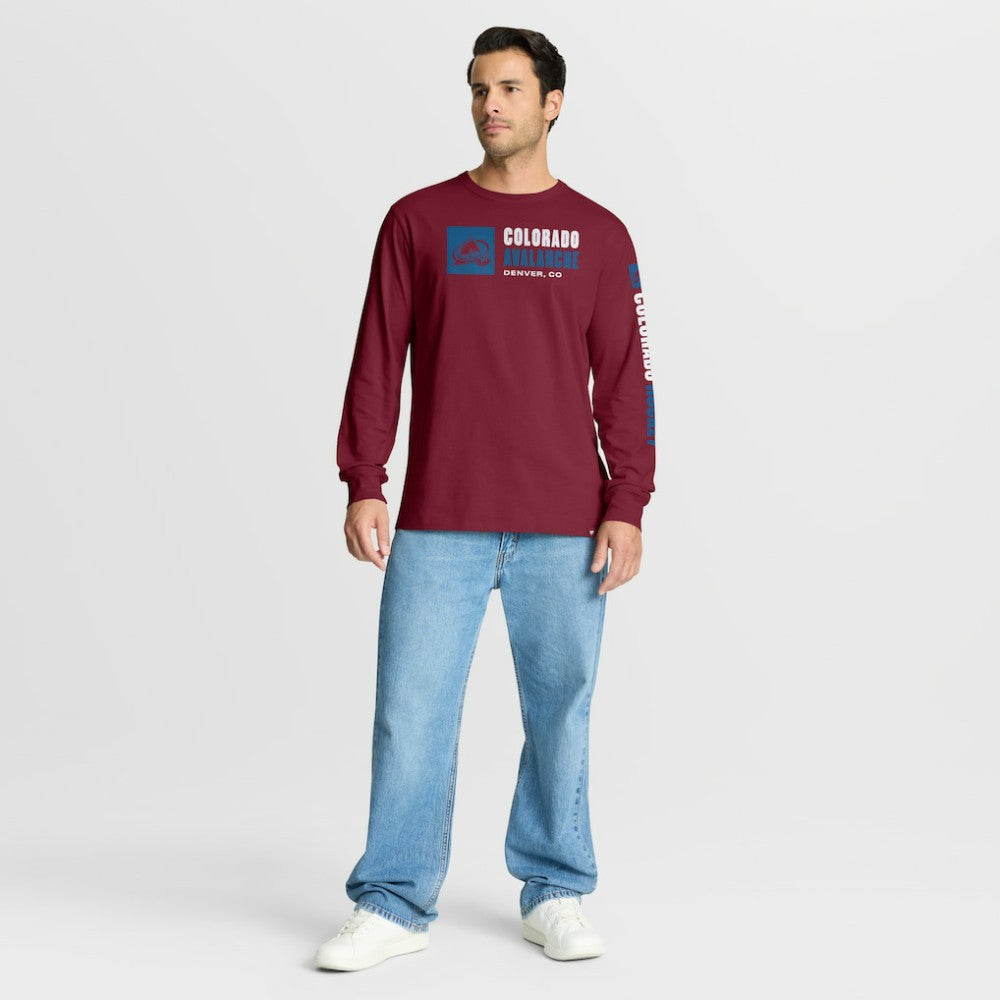 Colorado Avalanche Fanatics Goal Crease Legacy Long Sleeve T-Shirt Burgundy