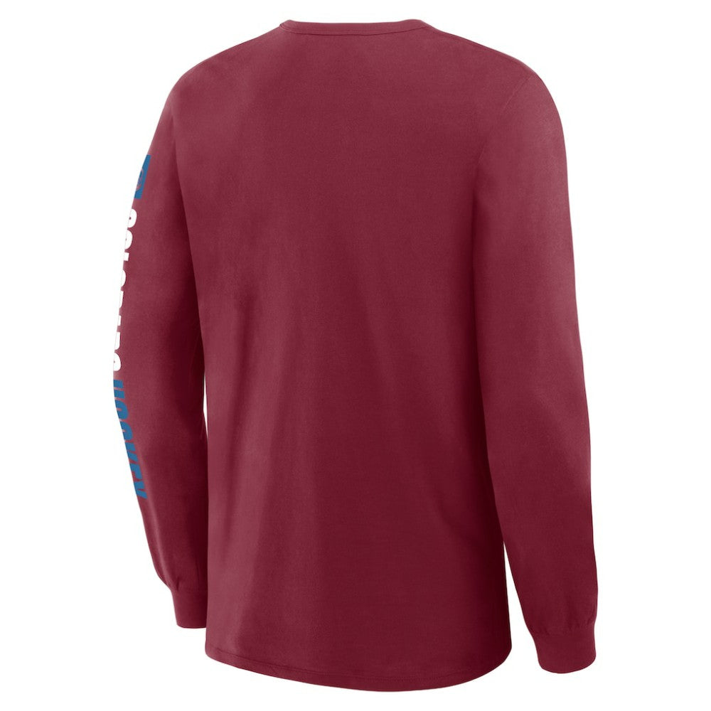 Colorado Avalanche Fanatics Goal Crease Legacy Long Sleeve T-Shirt Burgundy