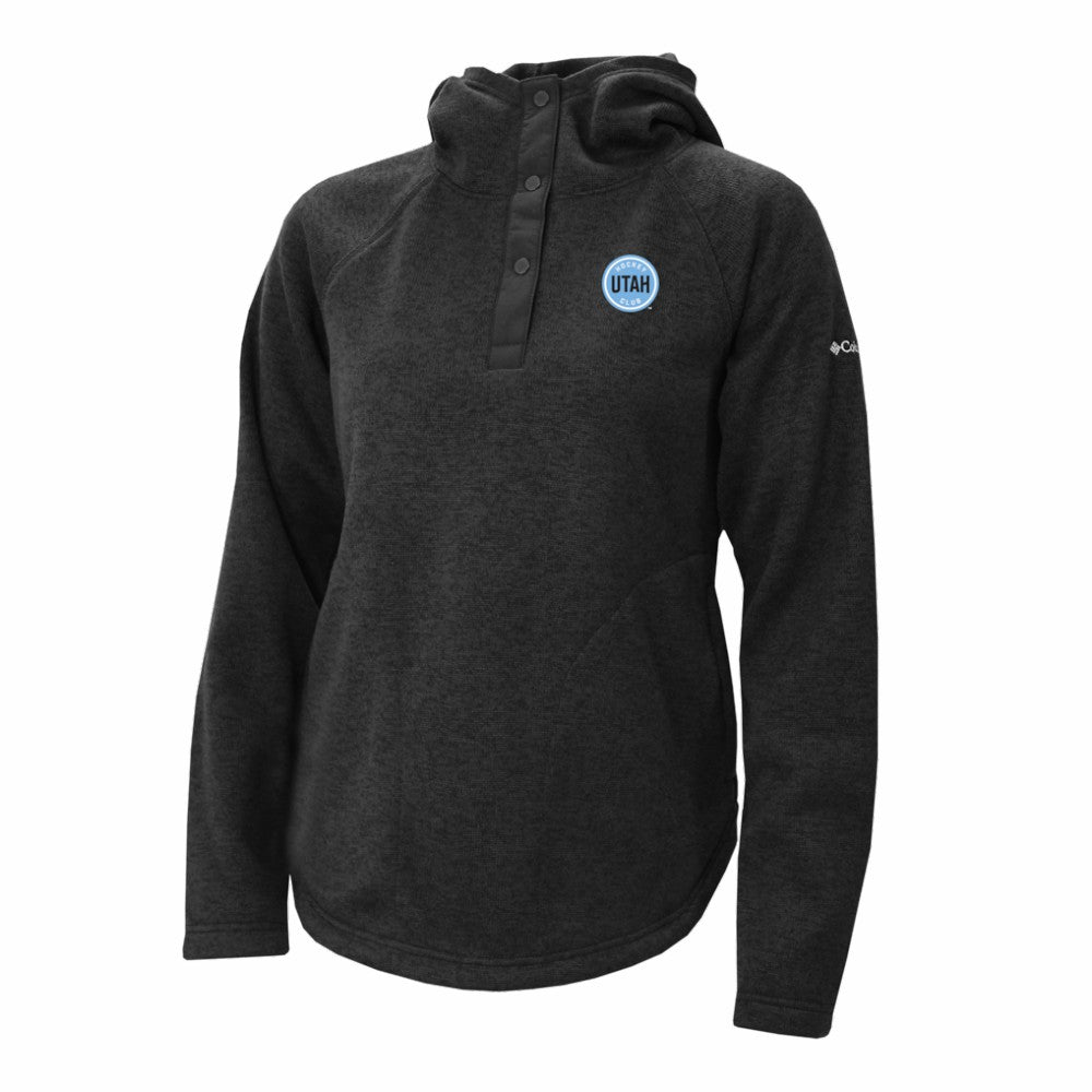Utah Mammoth Columbia Women's Sweater Weather Quarter-Snap Hoodie Black