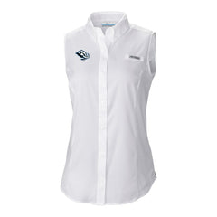 Utah Mammoth Columbia Women's Tamiami Omni-Shade Sleeveless Button-Up Shirt White