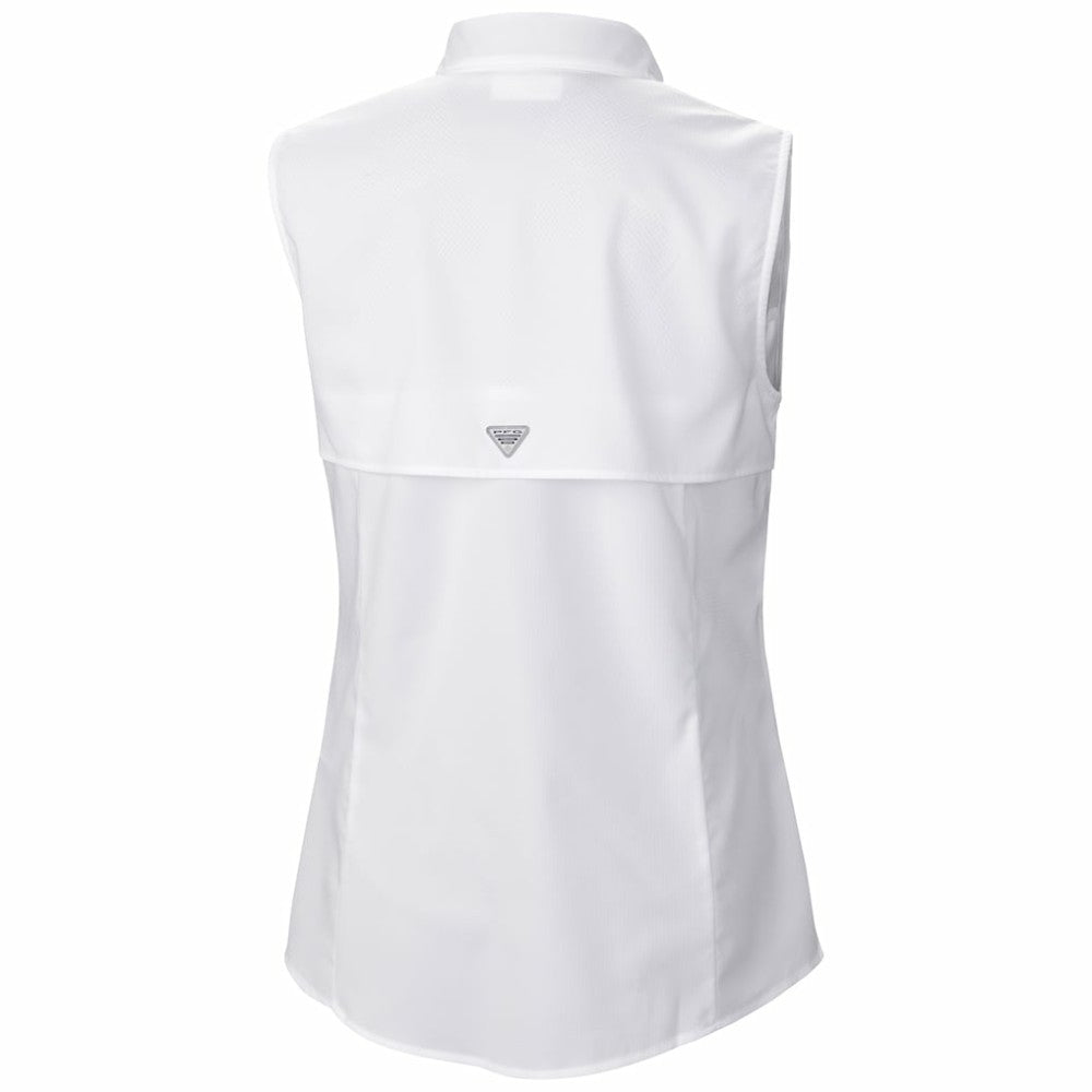 Utah Mammoth Columbia Women's Tamiami Omni-Shade Sleeveless Button-Up Shirt White
