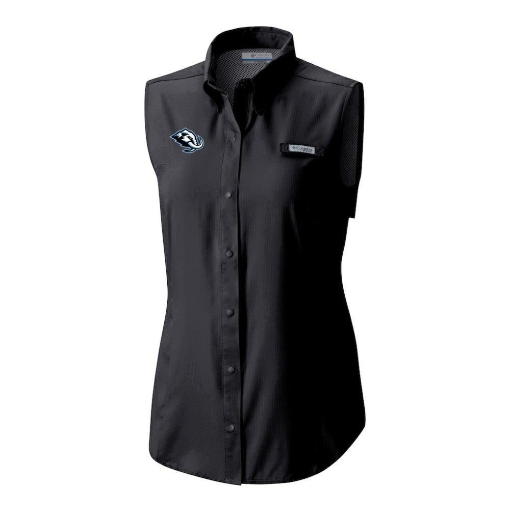 Utah Mammoth Columbia Women's Tamiami Omni-Shade Sleeveless Button-Up Shirt Black