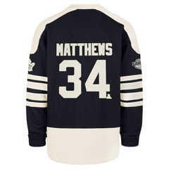 Auston Matthews Toronto Maple Leafs '47 Player Name & Number Sweep Check Eternal Lacer Sweatshirt Navy
